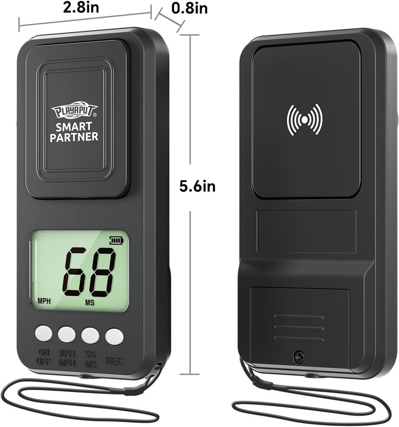 PLAYAPUT Portable Baseball Radar - Accurate Speed Gun with Lager LCD Display,Coaching Radar Gun for Swing&Pitching Training, Handheld Speed Sensors Baseball Speed Training Equipment for All Baseball Player - Image 2